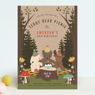 Teddy Bear Picnic Children's Birthday Party Invitations