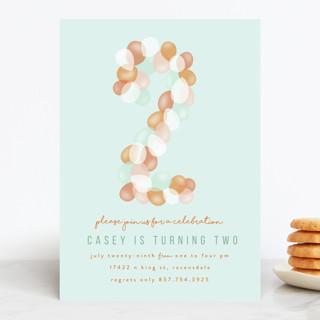 balloons in two Children's Birthday Party Invitations