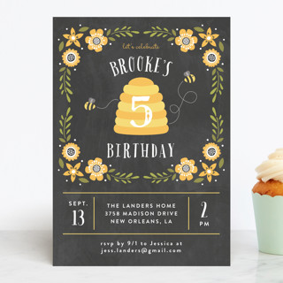 Bee Day Party Children's Birthday Party Invitations