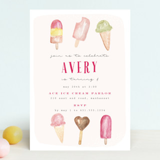 Ice Cream Parlor Children's Birthday Party Invitations