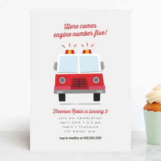 Engine Number Five Children's Birthday Party Invitations
