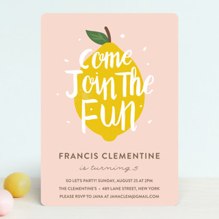 Lemonade Fun Children's Birthday Party Invitations