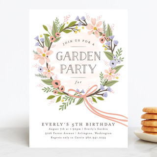 Floral Crown Children's Birthday Party Invitations
