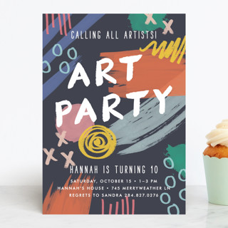 Art Party Children's Birthday Party Invitations