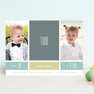 Modern Blocks Children's Birthday Party Invitations