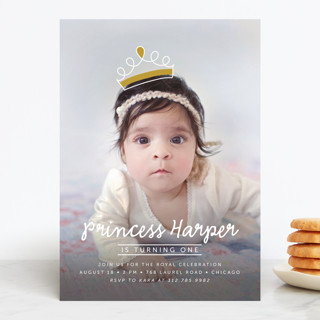 Princess Crown Doodle Children's Birthday Party Invitations