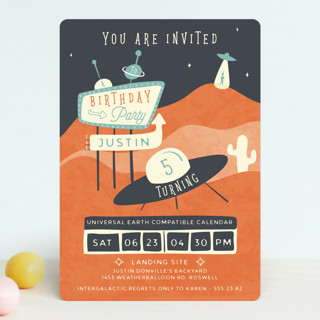 Roswell Children's Birthday Party Invitations