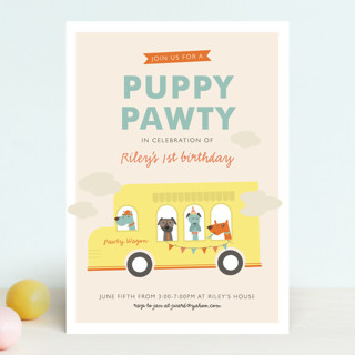 Puppy Pawty Children's Birthday Party Invitations