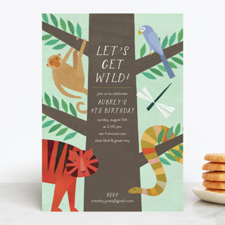 Jungle Animals Children's Birthday Party Invitations