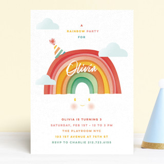 Little Rainbow Children's Birthday Party Invitations