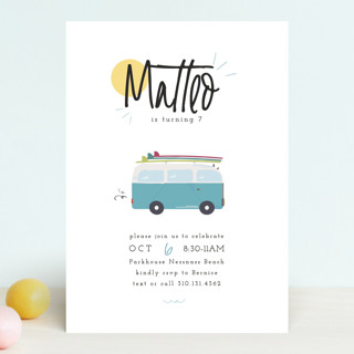 Surfer's Dream Beach Bash Children's Birthday Party Invitations