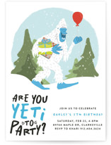 Yeti to Party? Children's Birthday Party Invitations