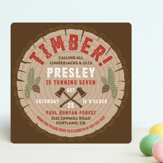 Timber! Children's Birthday Party Invitations