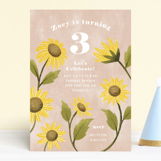 Sunflower Party Children's Birthday Party Invitations