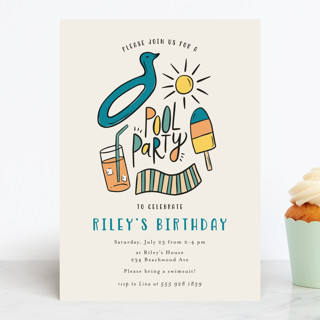 It's a Pool Party Children's Birthday Party Invitations