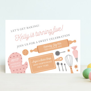 Fun Baking Children's Birthday Party Invitations