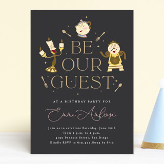 Disney's Beauty And The Beast Be Our Guest Children's Birthday Party Invitations