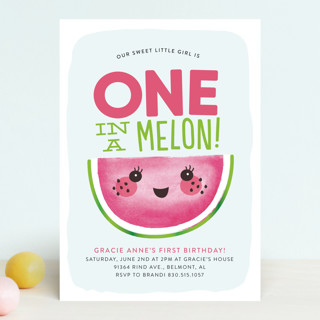 One In A Melon Children's Birthday Party Invitations