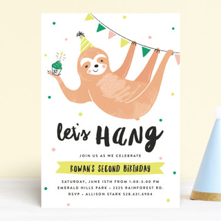 Party Sloth Children's Birthday Party Invitations