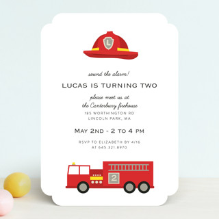 firehouse Children's Birthday Party Invitations