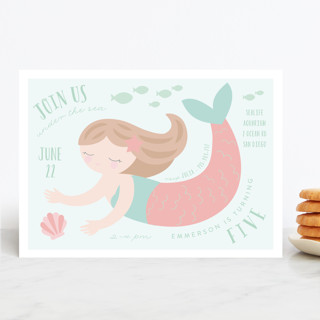 Sweet Mermaid Children's Birthday Party Invitations