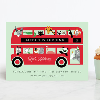 London Zoo Children's Birthday Party Invitations