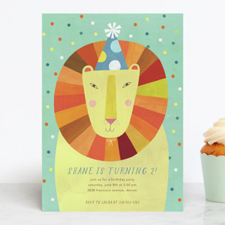 Party Lion Children's Birthday Party Invitations