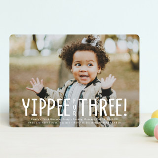 yippee for three! Children's Birthday Party Invitations