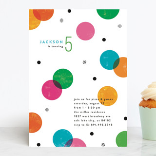 Colorful Confetti Children's Birthday Party Invitations