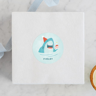 shark splash Children's Birthday Party Stickers