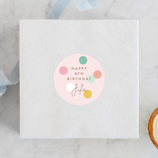 Confetti Balloon Children's Birthday Party Stickers