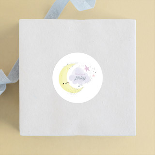 Over the Moon Children's Birthday Party Stickers