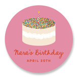 Dot Cake Children's Birthday Party Stickers