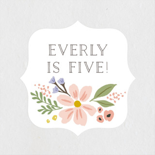 Floral Crown Children's Birthday Party Stickers