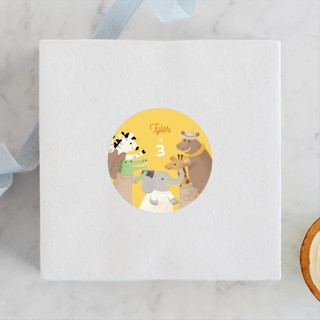birthday safari Children's Birthday Party Stickers
