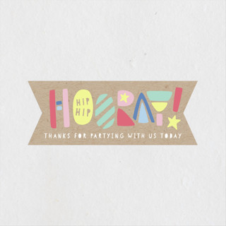 Colorblock Children's Birthday Party Stickers