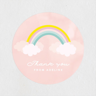 Sparkly Rainbow Children's Birthday Party Stickers