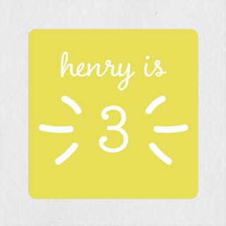 One Two Three Children's Birthday Party Stickers