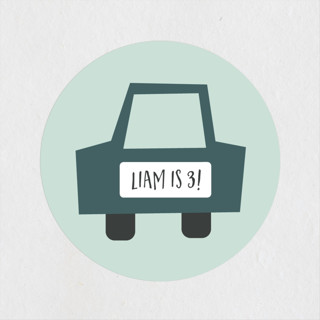 Shiny Cars Children's Birthday Party Stickers