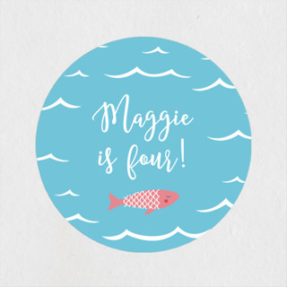 Darling Mermaid Children's Birthday Party Stickers