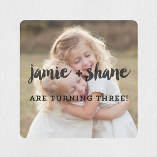 Double Painted Children's Birthday Party Stickers