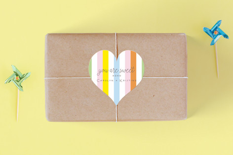 Double Rainbow Scoop Children's Birthday Party Stickers