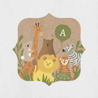 Zoo friends Children's Birthday Party Stickers