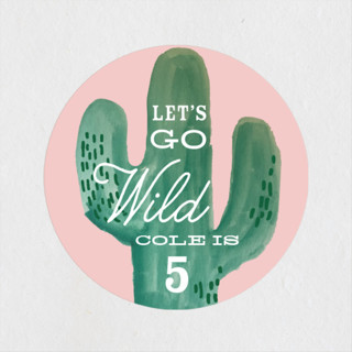 Wild Cactus Children's Birthday Party Stickers