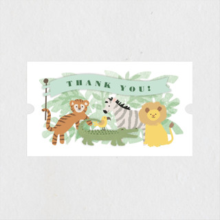 Jungle One Children's Birthday Party Stickers