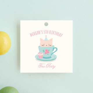 Teacup Kitten Children's Birthday Party Favor Tags