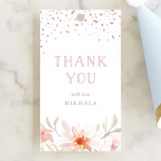 Floral Glimmer Children's Birthday Party Favor Tags