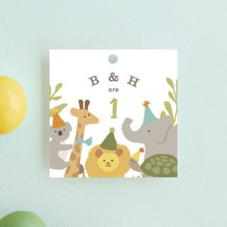 Animals on parade Children's Birthday Party Favor Tags