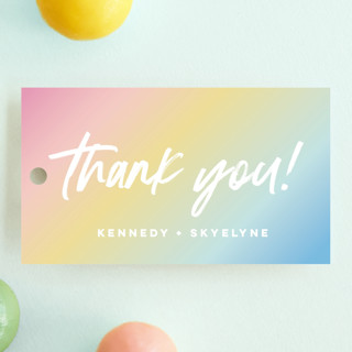 Rainbow Photo Children's Birthday Party Favor Tags