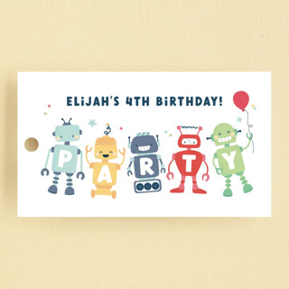 robots Children's Birthday Party Favor Tags